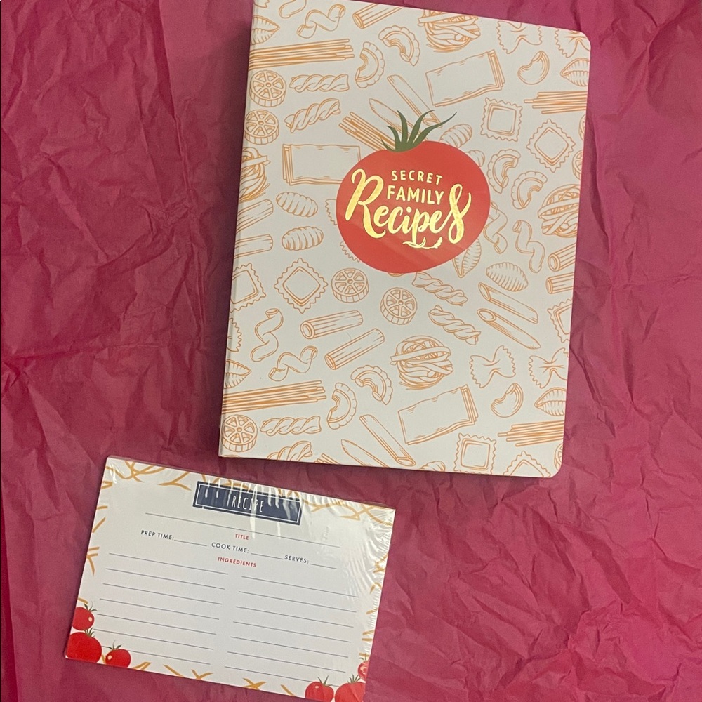 Recipe Book and Card Set with Gold Accents